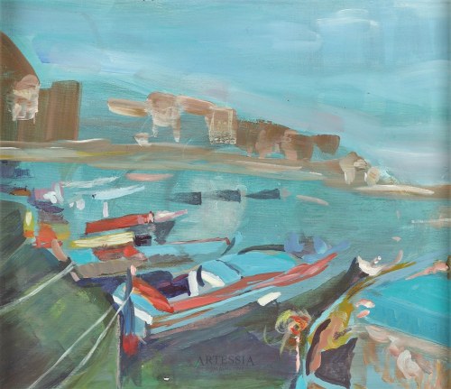 Port w Mondello na Sycylii, 2 poł. XX w., Janina Freudenreich