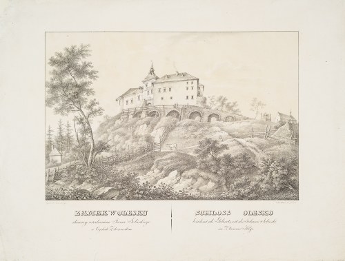 Zamek w Olesku sławny urodzeniem Jana Sobieskiego, w cyrkule złoczowskim, 1823, Antoni Lange
