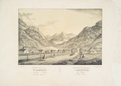 Widok hamerni w Demni w okolicy Skolego, w cyrkule stryjskim, 1823, Antoni Lange