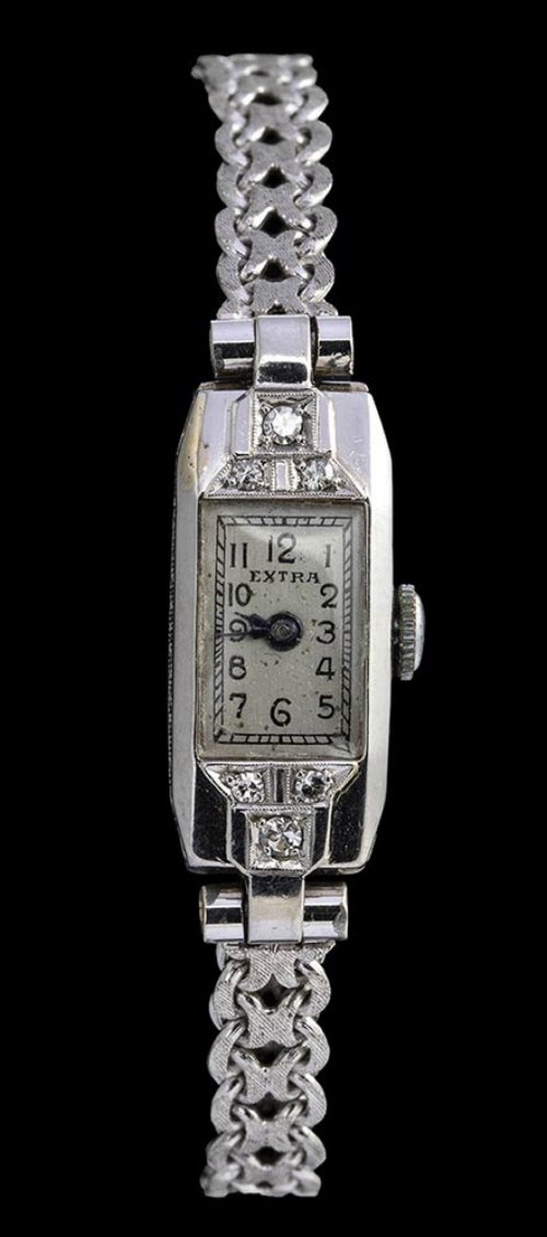 1940s, EXTRA: gold and platinum Lady's wristwatch