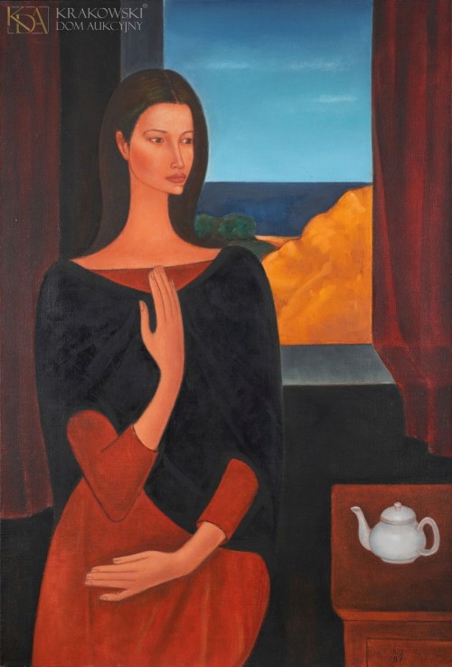 "Portret kobiety z imbrykiem", Roman Zakrzewski