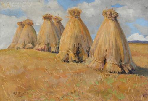 "Pejzaż ze stogami", Henryk Policht