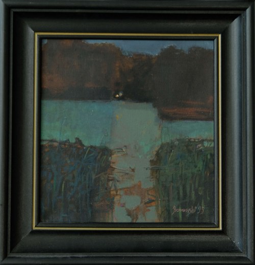 Jezioro, Łagów nocą, 1999, Andrzej Borowski