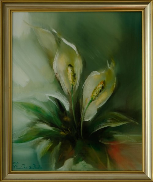 Białe anturium, 1998, Halina Kwiecińska-Bonikowska