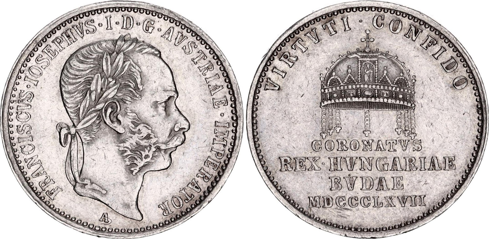 Austria Silver Token "Coronation of Hungarian King in Buda" 1867 A