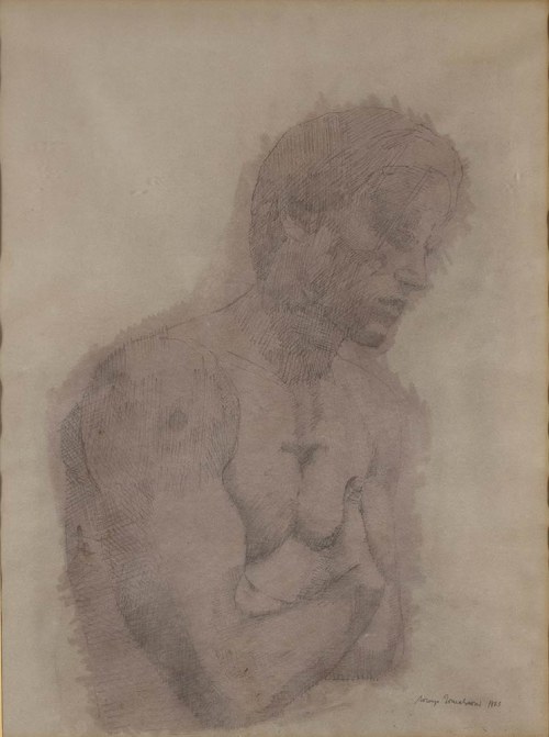 1934 - 2004): Portret młodego mężczyzny, 1973, Lorenzo Tornabuoni