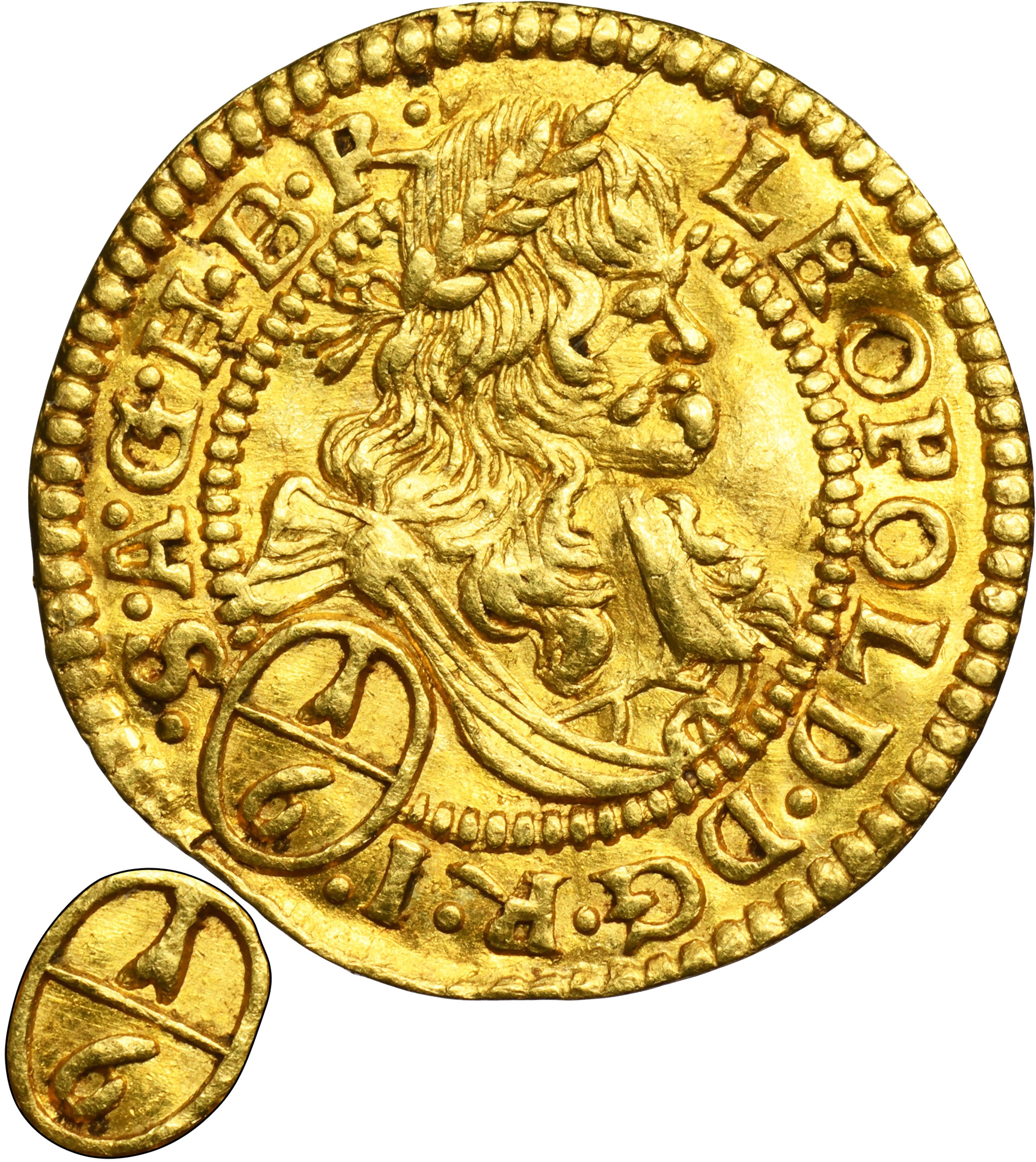 Silesia, Habsburg rule, Leopold I, 1/6 Ducat Breslau 1676 SHS - VERY RARE -  インターネットオークション / オンライン入札 - 価格 - OneBid