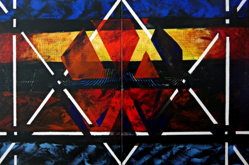 African vibe, dyptyk, 2020, Andrzej S. Grabowski
