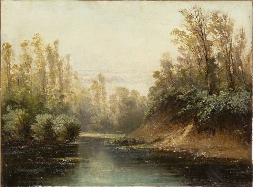 1864 - Milano, 1938), Pejzaż z laguną, Carlo Cressini