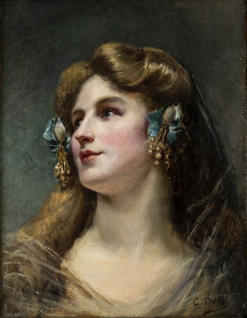 1847 - Paryż, 1914), Portret młodej damy, Cesare Augusto Detti
