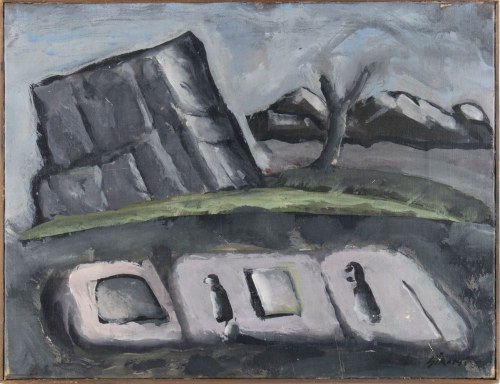 1885 - Mediolan, 1961), Composizione con montagne, 1950 ca., Mario Sironi