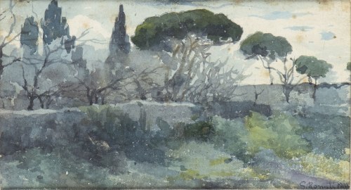 1881-1967), las sosnowy Ardenza, 1900 r., Gino Romiti