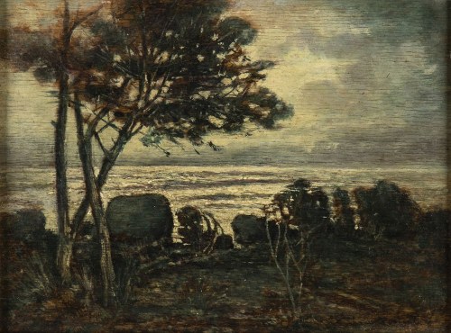 1881-1967), Pejzaż o zmierzchu na morzu, Gino Romiti
