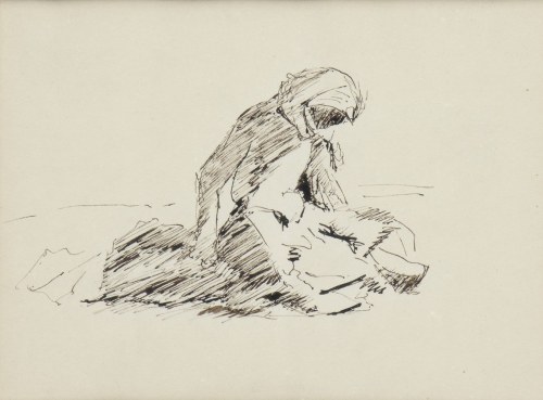 1823 - 1901), Kobieta w pozycji siedzącej, Domenico Morelli