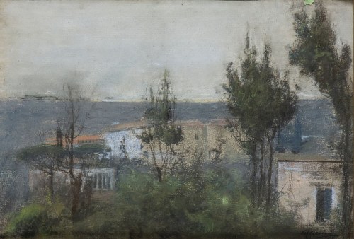 1863 - Neapol, 1941), Pejzaż z widokiem na morze, Giuseppe Casciaro
