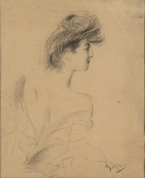 1842 - Paryż, 1931), Portret młodej damy w kapeluszu, Giovanni Boldini