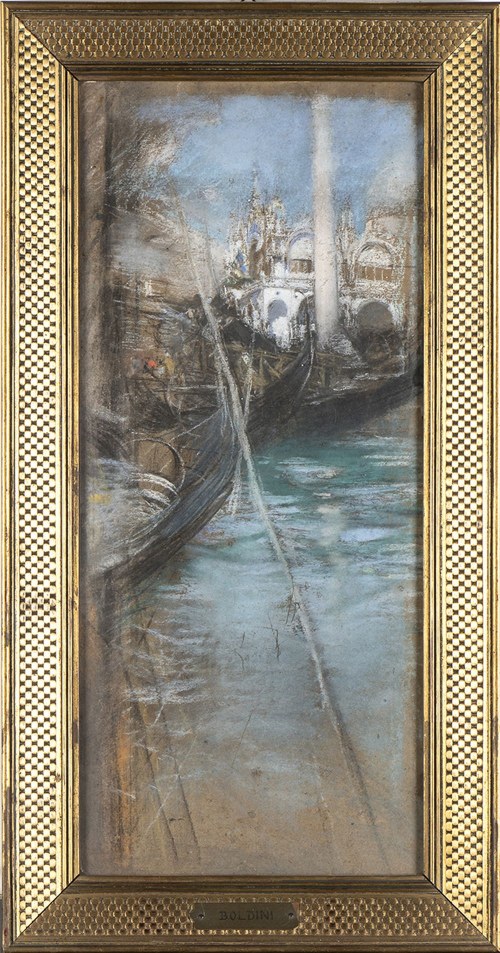 1842 - Paryż, 1931), Wenecka laguna i widok na katedrę św. Marka, Giovanni Boldini