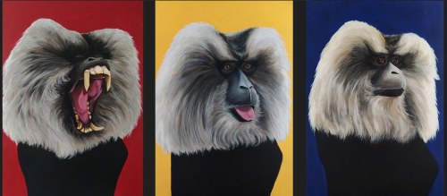 Makaki - Tryptyk, 2022, Aleksandra Kwapiszewska