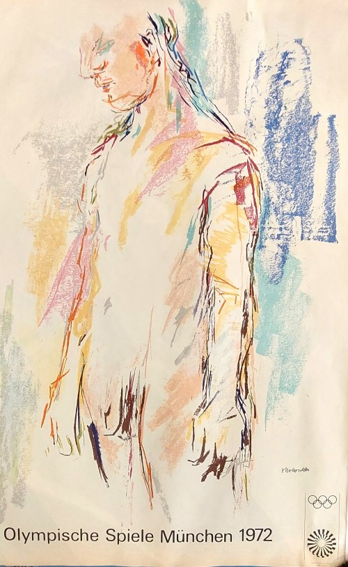 plakat z autografem, Monachium 1972,, Oskar Kokoschka