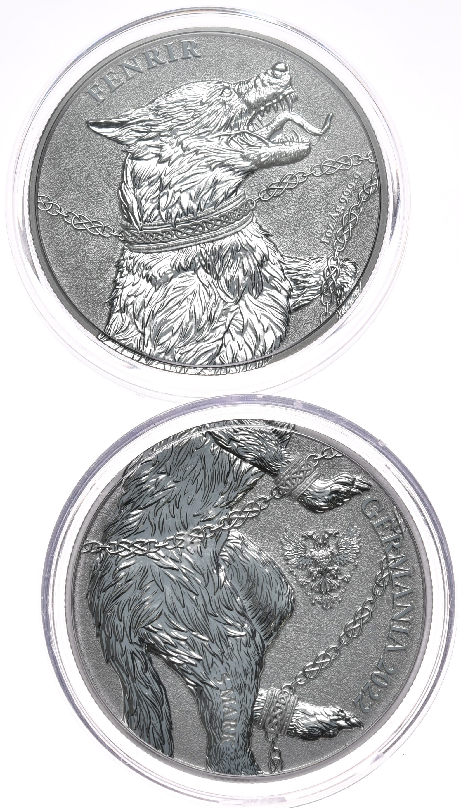 Germania Mint Silver Coin: Beasts - Fenrir, 2022, 2x1 oz, Ag 999