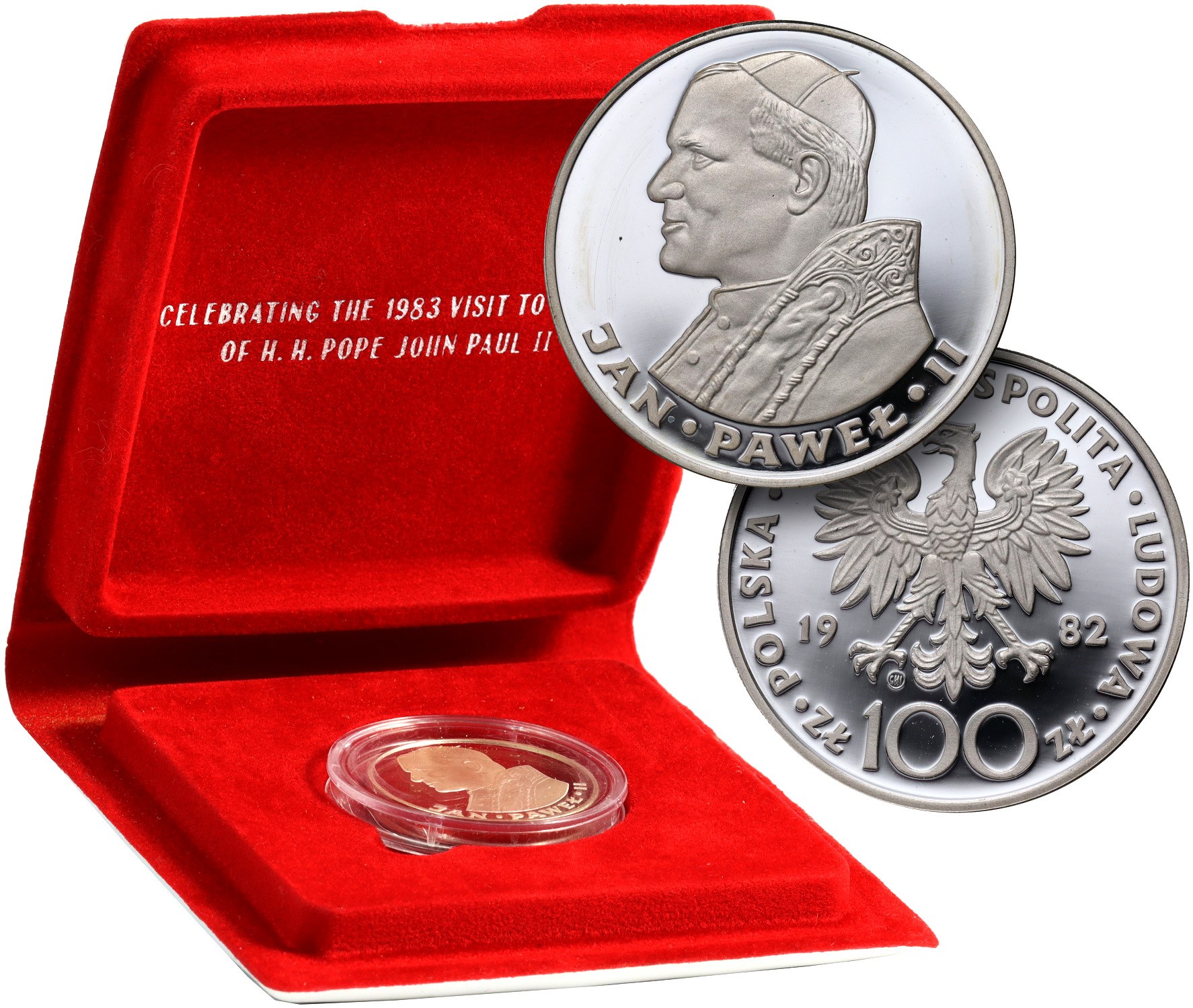 PRL 100 Zloty 1982 VALCAMBI John Paul II Mirror Stamp Online prl-100-zloty-1982-valcambi-john-paul-ii-mirror-stamp-online