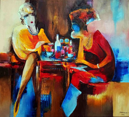 Gossip over wine, 2023, Tadeusz Machowski