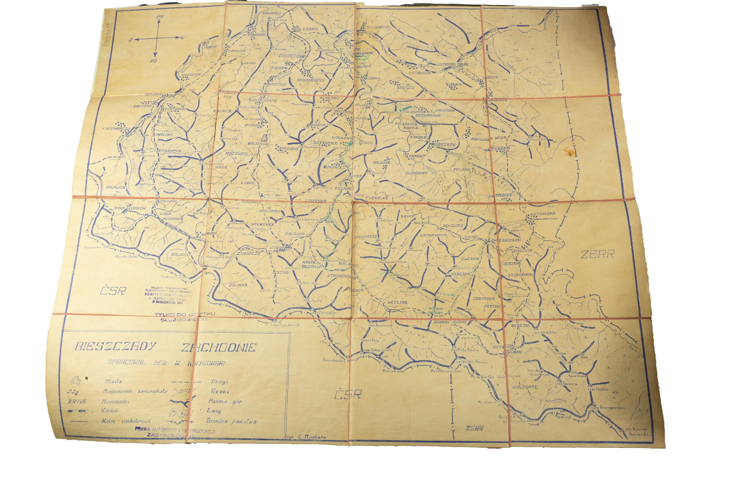 Map Of BIESZCZADY ZACHODNIE Developed By W. Krygowski, Drawing By E ...