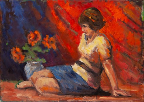 Dziewczyna z kwiatami, 1976, Hanna Sosinowicz