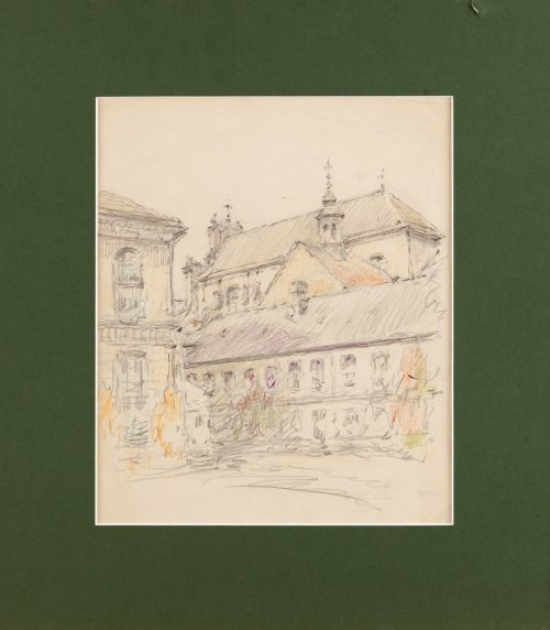 Pejzaż miejski, lata 1940/50-te, Tadeusz Cieślewski Ojciec