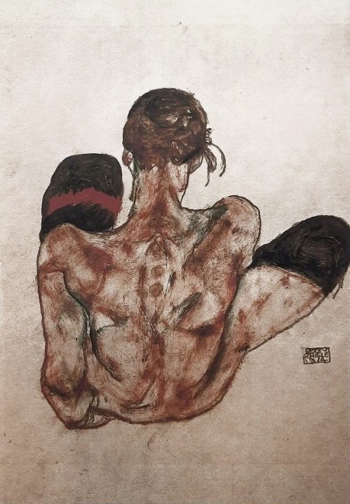 Akt z czerwoną podwiązką, Egon Schiele