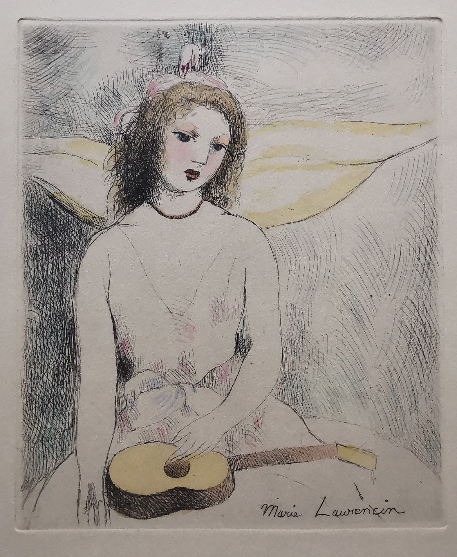 Marie Laurencin (1883-1956), Jeune fille à la guitare, 1946