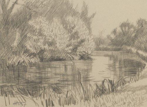 Polska, XX w. (1910 - 1998), Zakole Wieprza, 1957r., Helena Krajewska