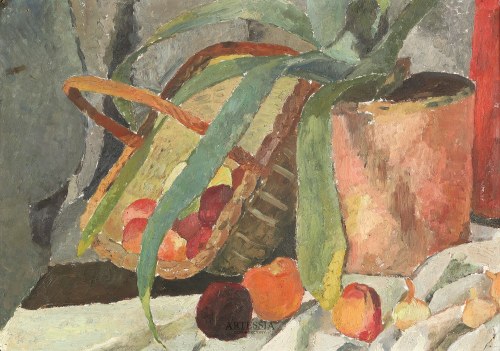 Martwa natura z owocami, l. 60. XX w., Krystyna Pniakowska