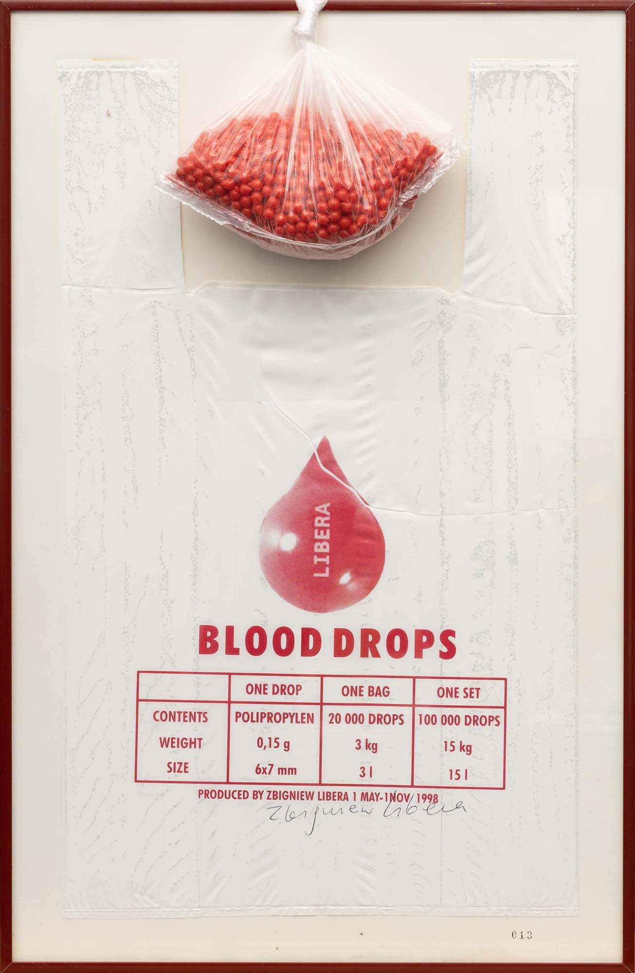 Zbigniew LIBERA b. 1959, Blood Drops, 1998 - Online auction 