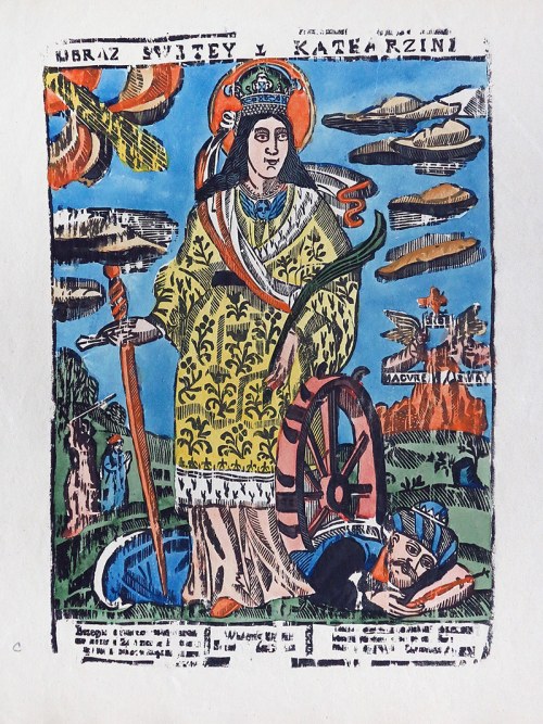 Xviii Wiek, Z teki: TEKA DRZEWORYTÓW LUDOWYCH DAWNYCH zebranych i wydanych przez Zygmunta Łazarskiego, Warszawa 1921., Święta Katarzyna Aleksandryjska