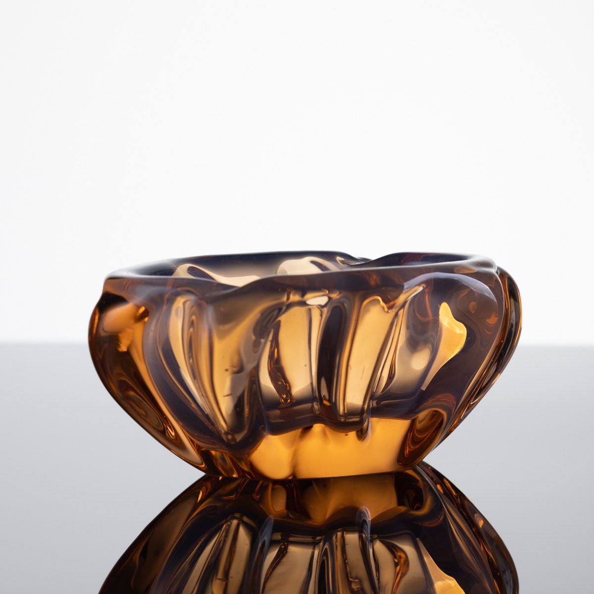Bohemia, Thick glass ashtray, 2nd half of 20th century