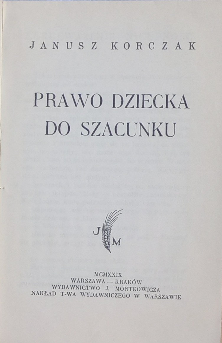 Janusz Korczak, Prawo dziecka do szacunku. Warszawa ; Kraków : Wydaw. J ...