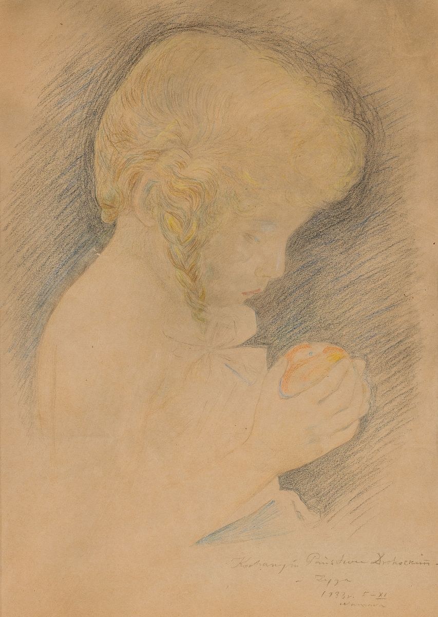 Walewski Zygmunt WALISZEWSKI, DZIEWCZYNKA Z JABŁKIEM (Portrait of his wife as a ...