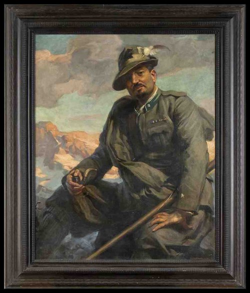 Królestwo Mattia TRAVERSO (1885-1956) Portret Italo Balbo w mundurze alpejskim, Wielka Wojna Światowa, Włochy