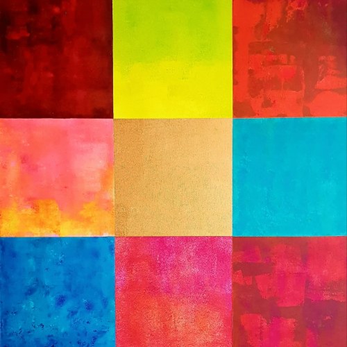 ZŁOTY ŚRODEK 90 x 90 cm., Katarzyna Polic-Patkowska