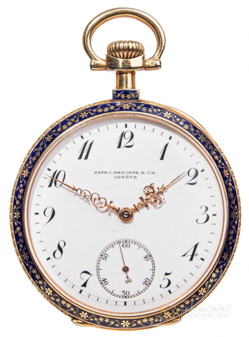 Zegarek kieszonkowy z emaliowanym monogramem (XIX/XX w.), Patek Philippe
