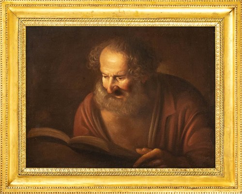 XVII WIEK, Popiersie starożytnego filozofa z książką, Flemish Artist