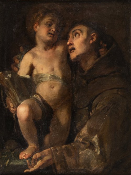 XVII WIEK, Święty Antoni Padewski z Dzieciątkiem, Artysta Z Lombardu