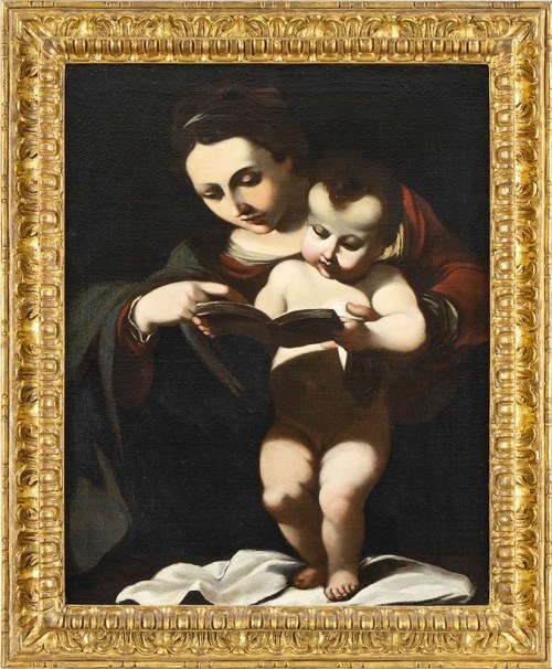 1591 - Bolonia, 1666), Madonna z Dzieciątkiem "Madonna del libro", AMBIT GIOVANNI FRANCESCO BARBIERI ZWANY GUERCINO