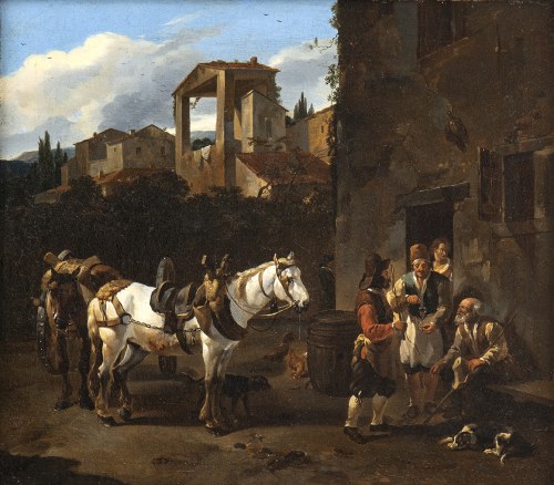 1599 - Turyn, 1663), Zatrzymując się w tawernie, Jan Miel