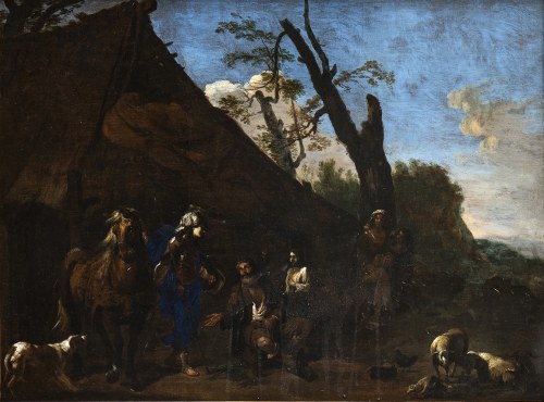 1602-1660), Erminia wśród pasterzy, Michelangelo Cerquozzi
