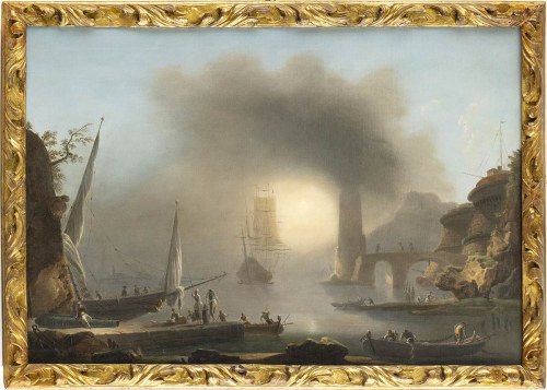 1747 - Mediolan, 1819), Pejzaż z portem w Mesynie, Francesco Fidanza
