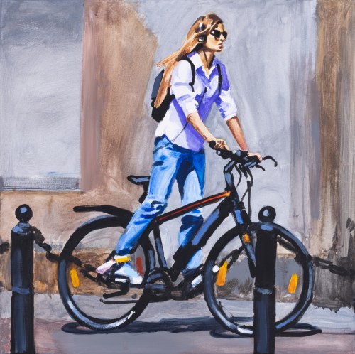 Pastelowa rowerzystka, 2023, Marcin Kędzierski