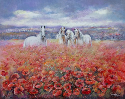 Ladies in Red z cyklu Animals my love, 2023, Anna Sandecka-Ląkocy