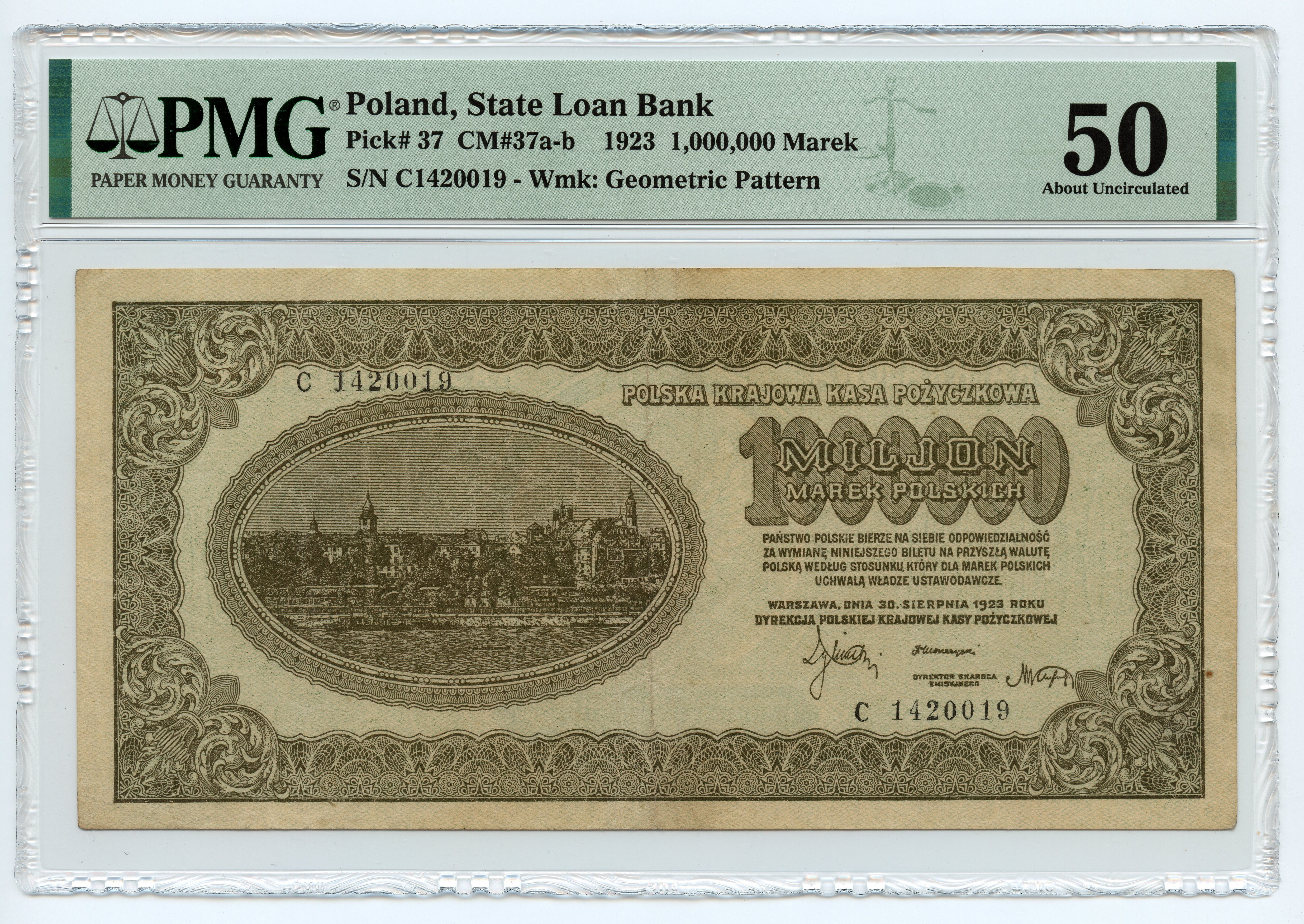 1.000.000 marek polskich 1923 - seria C - PMG 50 - Aukcja